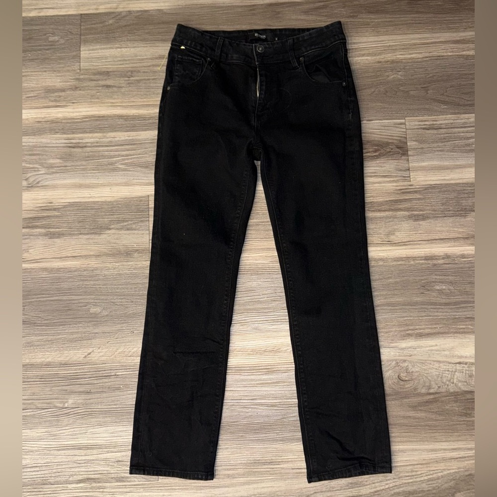 Hudson Black Denim Straight Leg Jeans